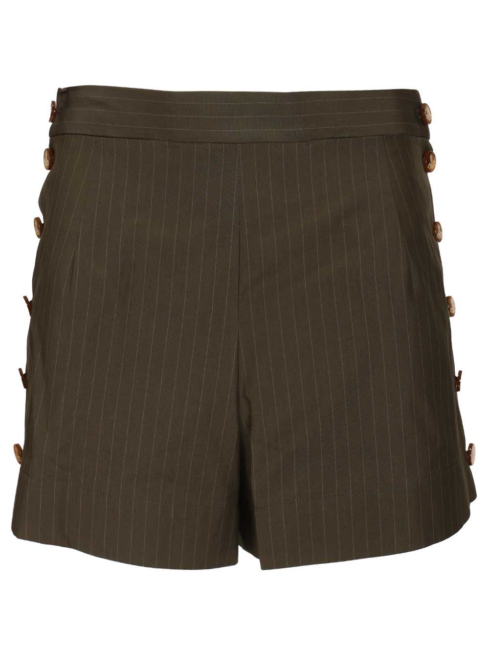 Vivienne Westwood Elle Button Shorts Trousers - Verde | f11333309b5ca1be5b25c34ff83fddfb5c07be7d