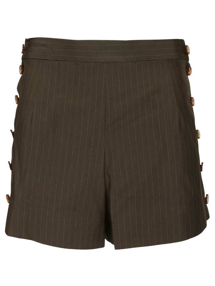 Vivienne Westwood Elle Button Shorts Trousers - Verde | f11333309b5ca1be5b25c34ff83fddfb5c07be7d