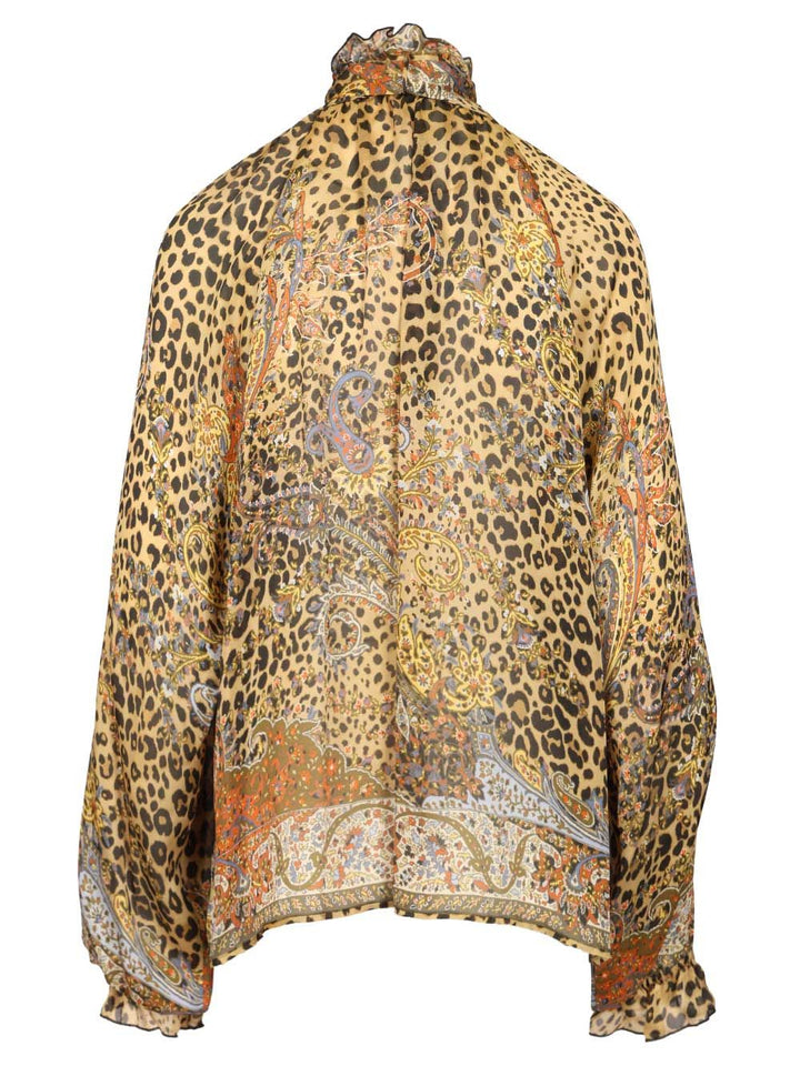 Etro Silk Chiffon Blouse Shirts - Animalier | a3c75111d529e938e281fba47f01e25a5ef3f78c