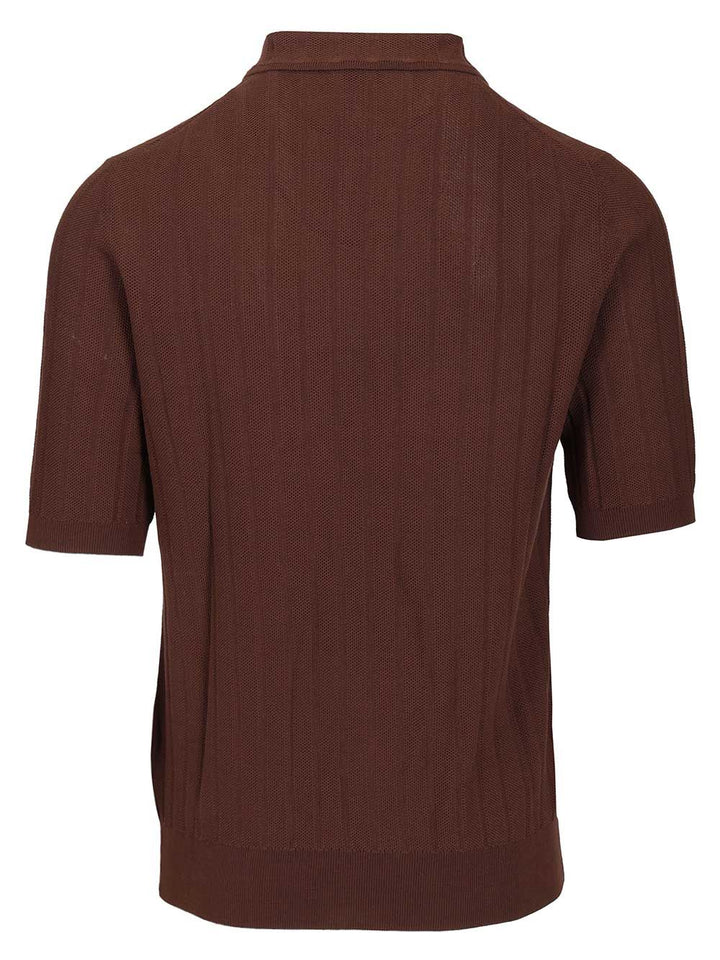 Ballantyne Cotton Knit Polo shirt - Marrone | 229a65ae86b2ef50c605fedf2d24be35845270a6