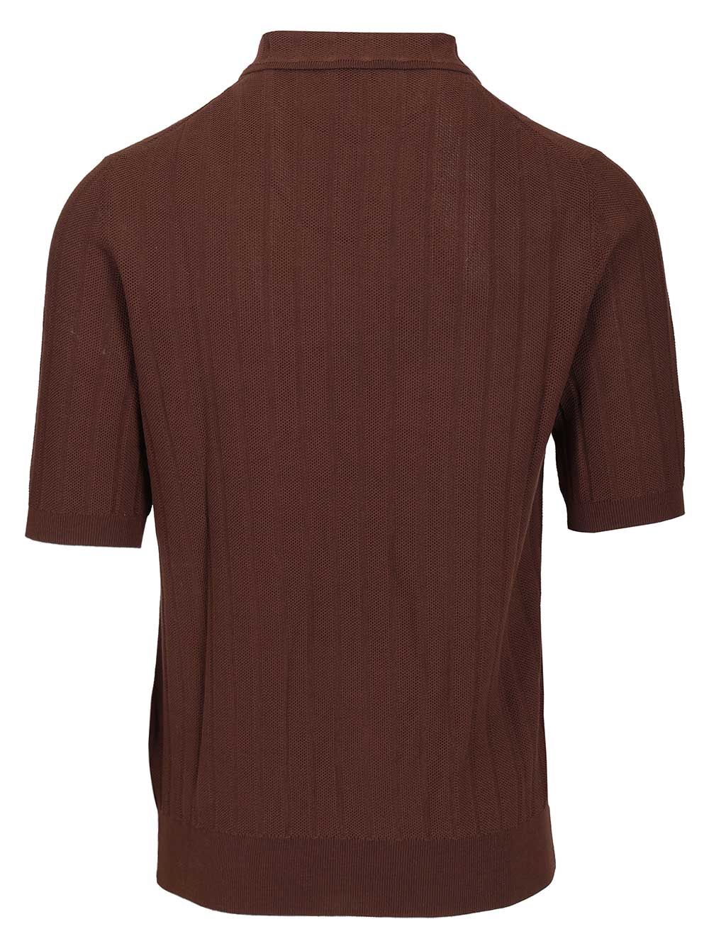 Ballantyne Cotton Knit Polo shirt - Marrone | 229a65ae86b2ef50c605fedf2d24be35845270a6