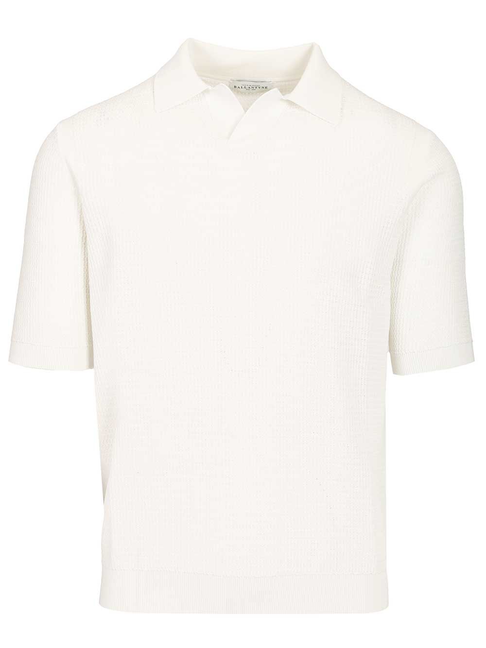 Ballantyne Waffle Polo shirt - Bianco | 758d63feab572093c8eb02b39f3be29b990ca435