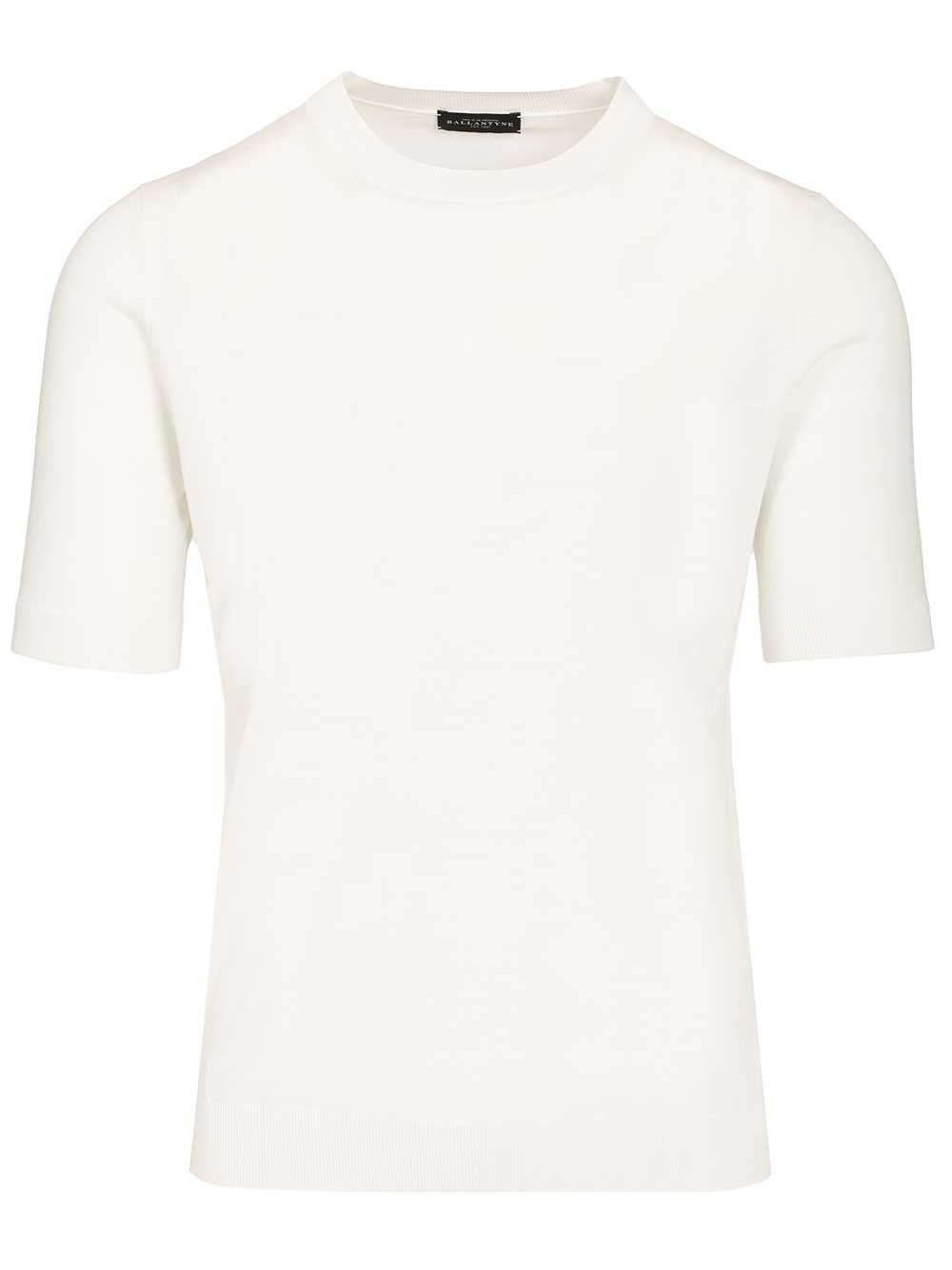 Ballantyne Slim Fit T-Shirt Knitwear - Bianco | cd2d181ea964d6f3c395d838bd79e0f734768faf