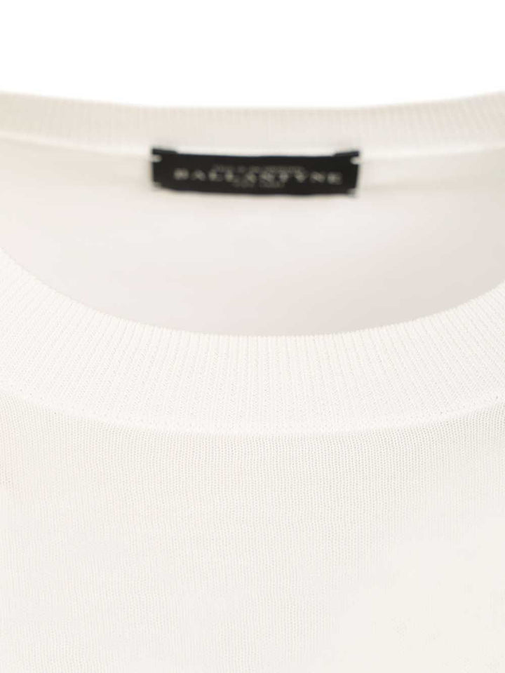 Ballantyne Slim Fit T-Shirt Knitwear - Bianco | 4541fd8582f736792db60cfd6d98ec1a28d0f830