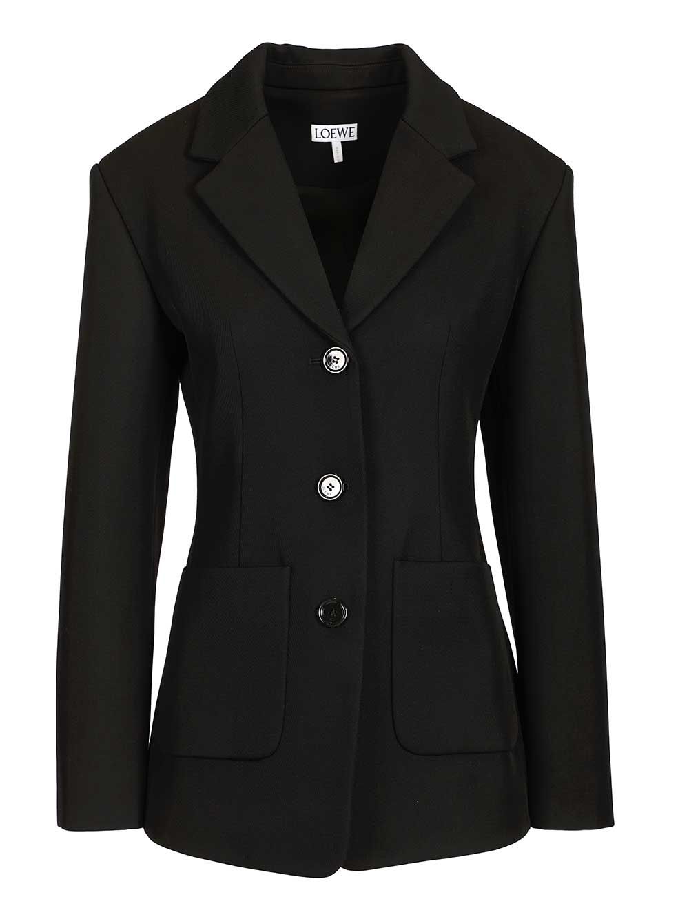 Loewe Wool Twill Jacket Giacche - Nero | 81c322e483ab0eccd7f4a5658fc29d1bd216eba8