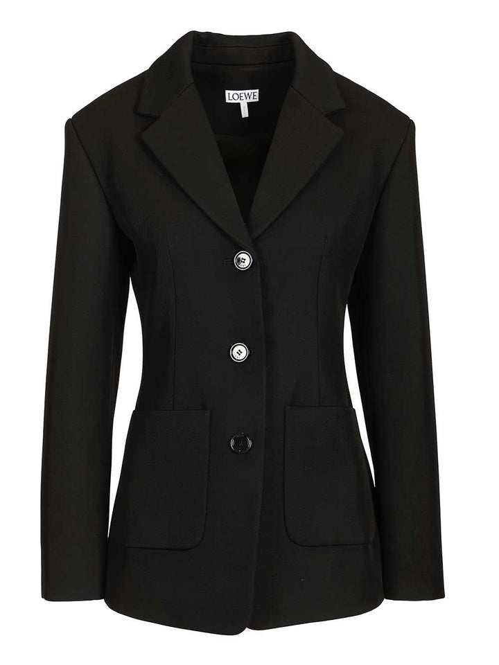 Loewe Wool Twill Jacket Giacche - Nero | 81c322e483ab0eccd7f4a5658fc29d1bd216eba8