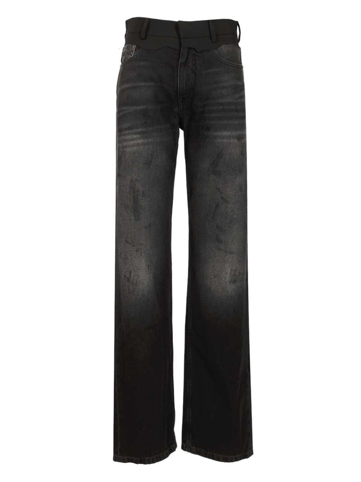 Mm6 Maison Margiela Straight Leg Jeans - Nero | 1dd2a1f43b054d9f321f053db8579f20f927d9a7