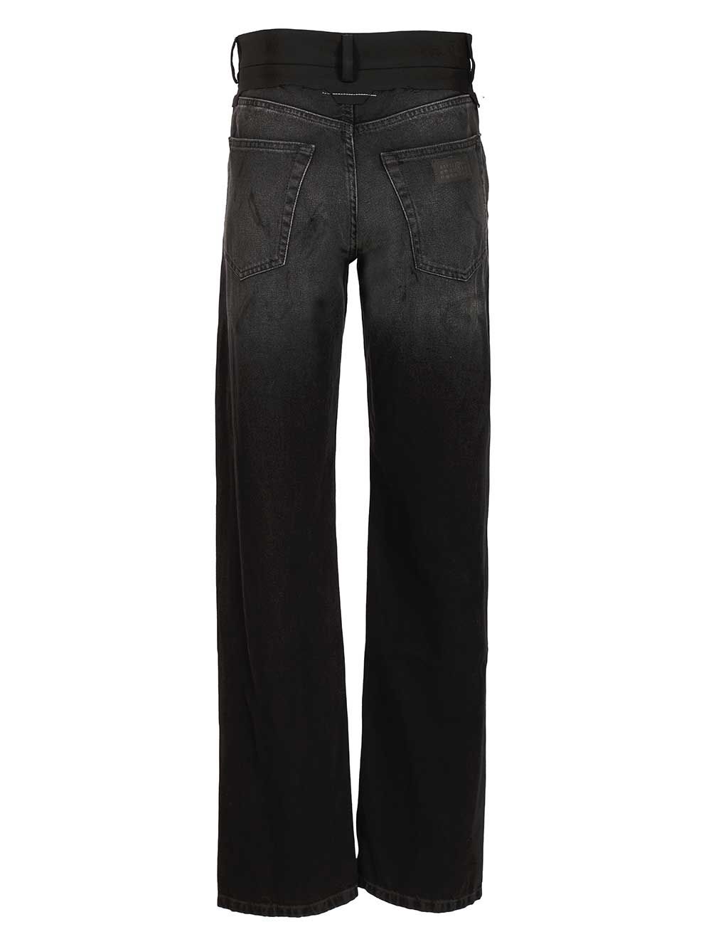 Mm6 Maison Margiela Straight Leg Jeans - Nero | 7741c75af6b1e3ee5ce351d7e70735602f53c2b8