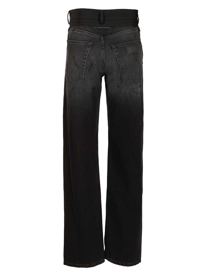 Mm6 Maison Margiela Straight Leg Jeans - Nero | 7741c75af6b1e3ee5ce351d7e70735602f53c2b8