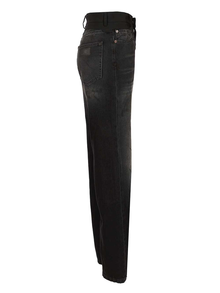 Mm6 Maison Margiela Straight Leg Jeans - Nero | d9e317a772117ac72d20ee7d5d2946b84a701e6a