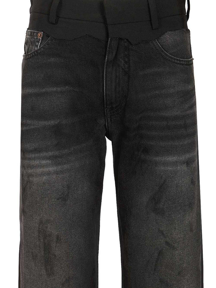 Mm6 Maison Margiela Straight Leg Jeans - Nero | 4d324ecfc6f20fa986444deb2cd932361e5d0665
