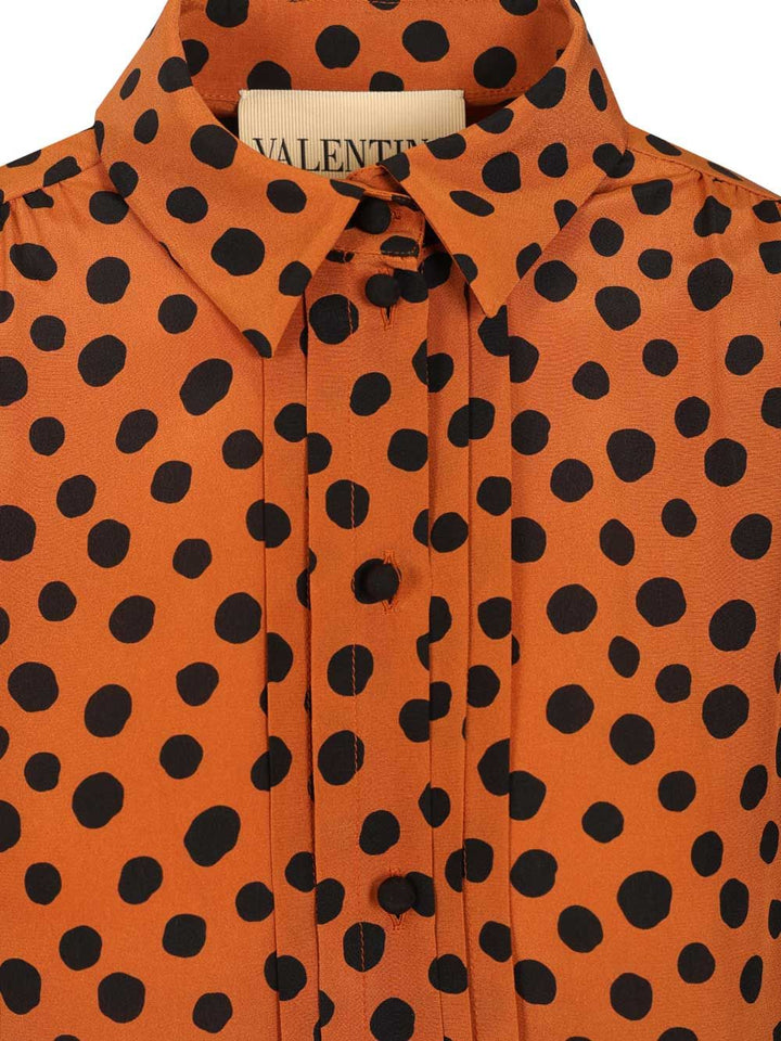 Valentino Garavani Polka Dot Print Shirt Shirts - Marrone | 5e7d85231059636b9e116a43420567472537a4cd