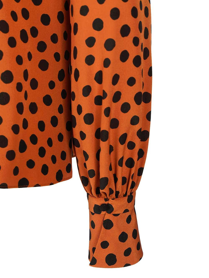 Valentino Garavani Polka Dot Print Shirt Shirts - Marrone | c4231674bc89d4489fede4128ac25210061ea79c
