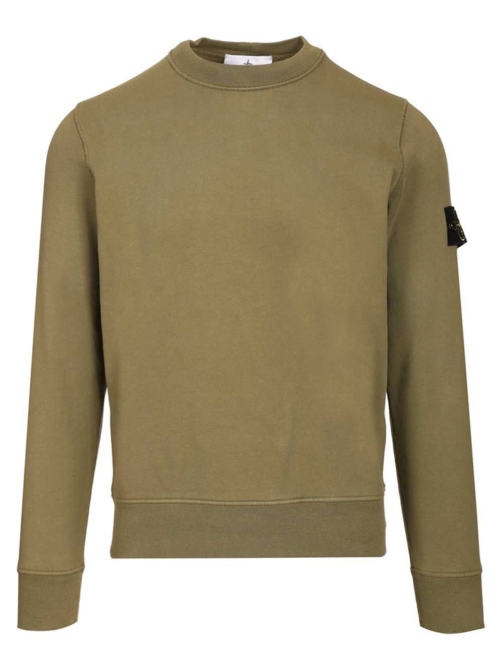 Stone Island Organic Cotton Sweatshirt Sweatshirts - Verde | 25dfd93a63e080b380478b631471b64a33bb2219