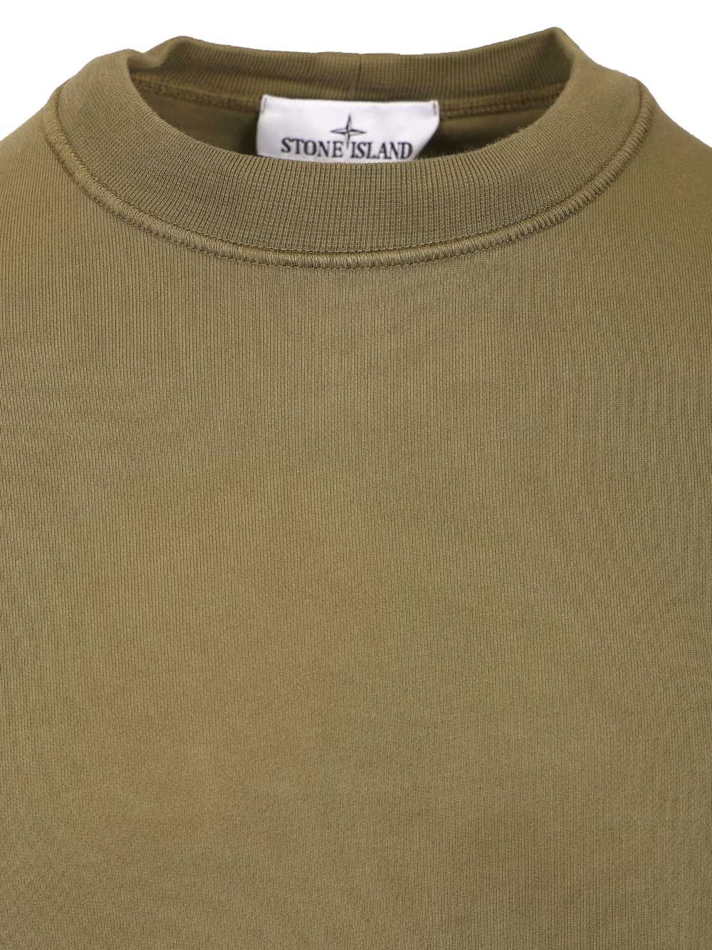 Stone Island Organic Cotton Sweatshirt Sweatshirts - Verde | 0900884c8d3c568e952e2cae8cf8406527bb1b0b