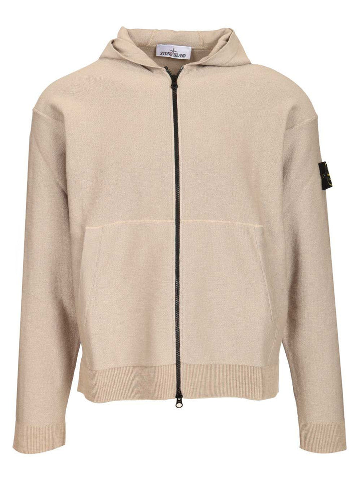Stone Island Panama Organic Cotton Zip-Up Hooded Jacket Giacche - Beige | 929273d3f039bc41853c603df5523500c20e10f8
