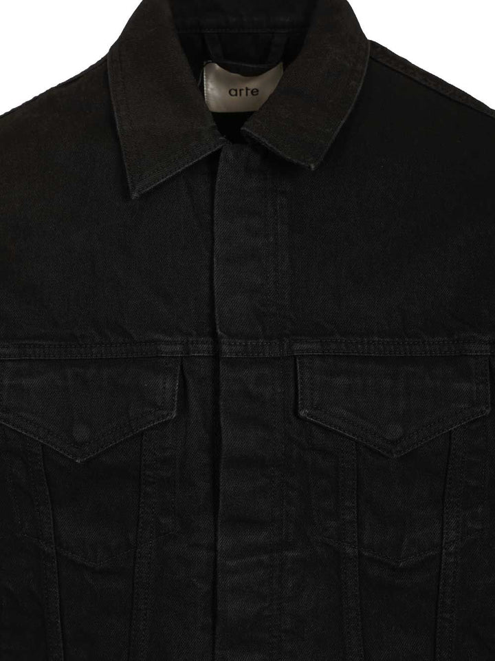 Arte Circle Logo Jeans Jacket Giacche - Nero | 9841149a7488dbf3e6169b98c607d1421d1afc32