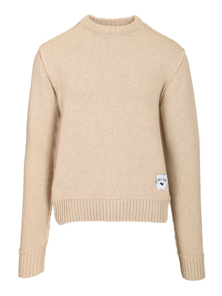 Arte Reversible Label Knit Knitwear - Bianco | ddd7033ad31bc52024b5bf841aaeb9f9d59b0584