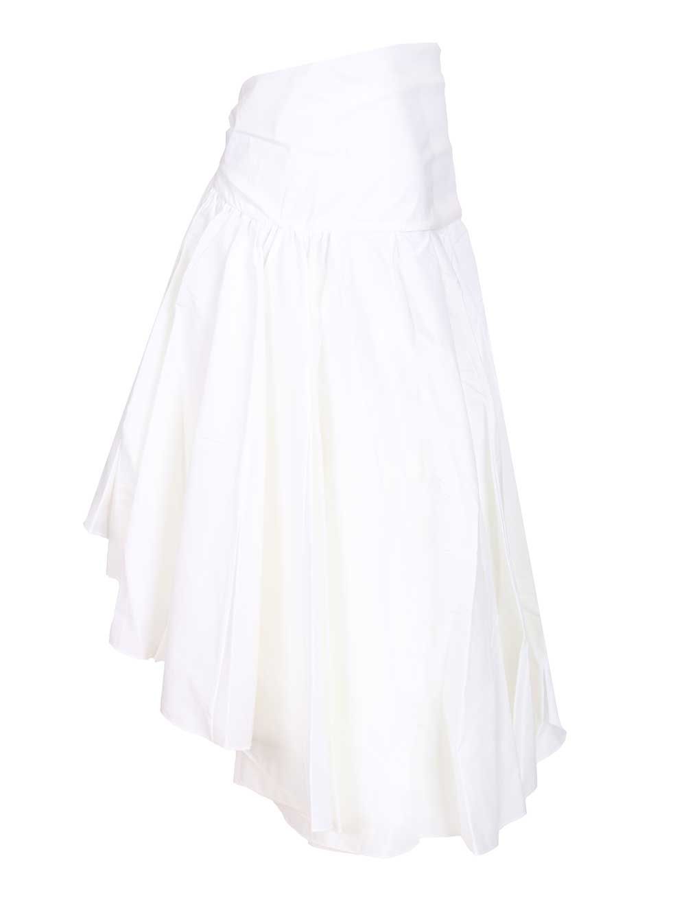 Jacquemus Draped Skirt With Godets Gonne - Bianco | b3a350e13bcc8731558579bcebfd035c28f152c8