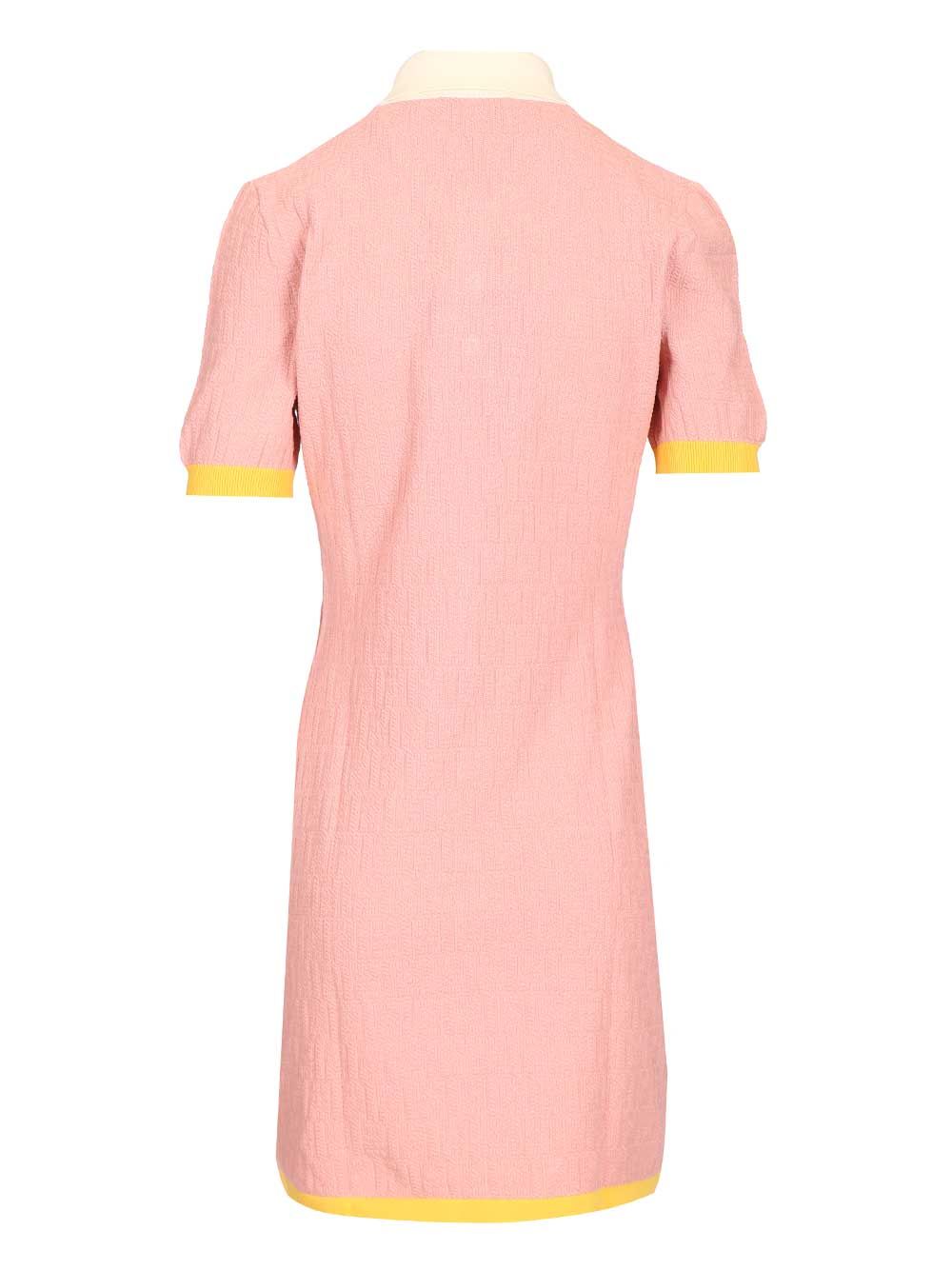 Fendi Adv - Look 2 - Cropped Polo Knit Openwork Abiti - Rose | 699b01fdcb6694879c955fcf12637d8b43827599