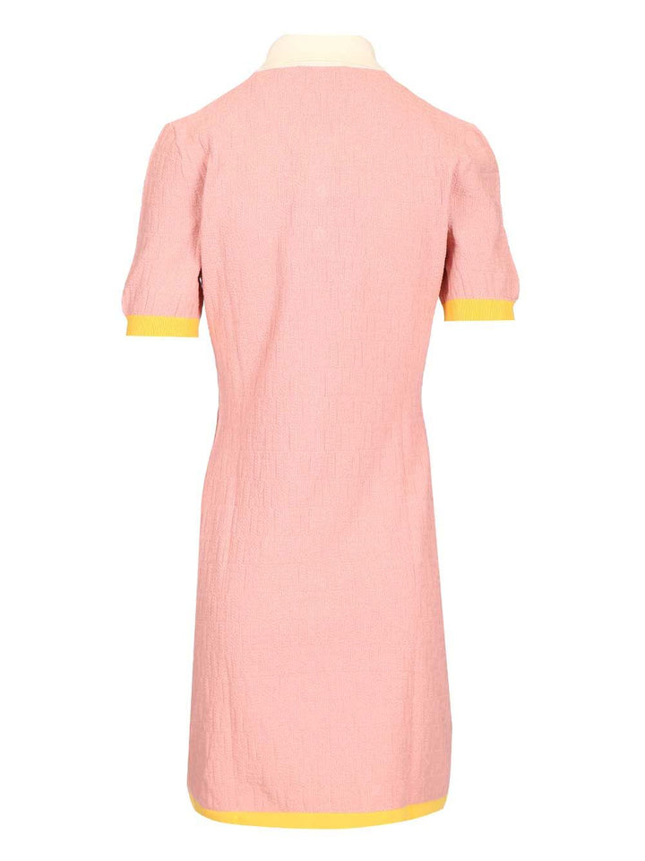 Fendi Adv - Look 2 - Cropped Polo Knit Openwork Abiti - Rose | 699b01fdcb6694879c955fcf12637d8b43827599