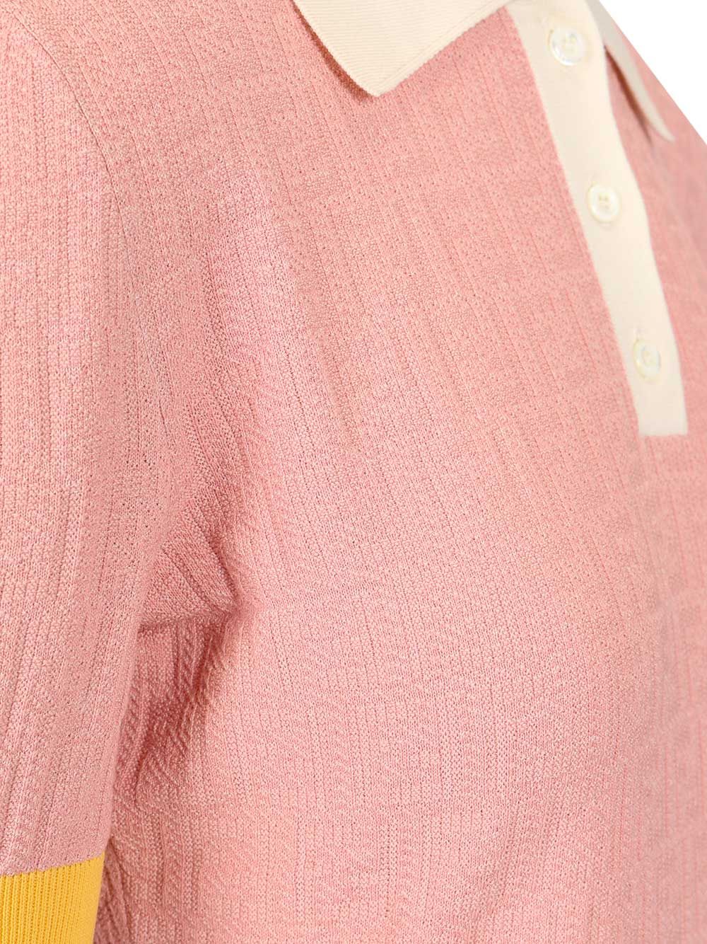 Fendi Adv - Look 2 - Cropped Polo Knit Openwork Abiti - Rose | e59635abc2c216192aedbdae171a495efef07897