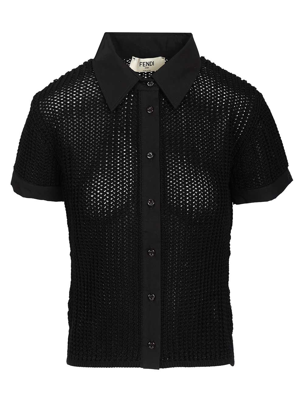Fendi Mesh Shirt Polo shirt - Nero | 53f2312cfbbfcb0ca7ff235619a4426e3fda0a6b
