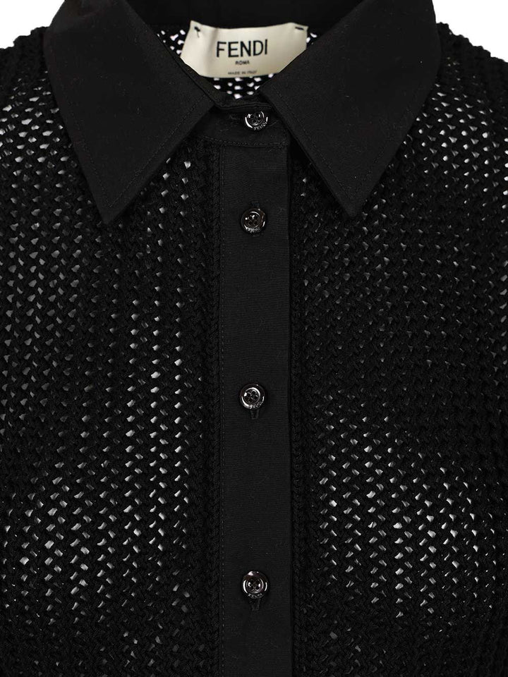 Fendi Mesh Shirt Polo shirt - Nero | 0bbe517c874880b936aac391b24fbc491b6888fc