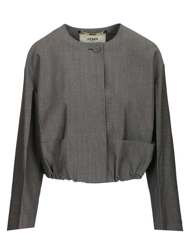 Fendi Mohair Fabric Jacket Giacche - Grey | 9410f5842bf21b25634ae4edd0c50d4e6f110c5f