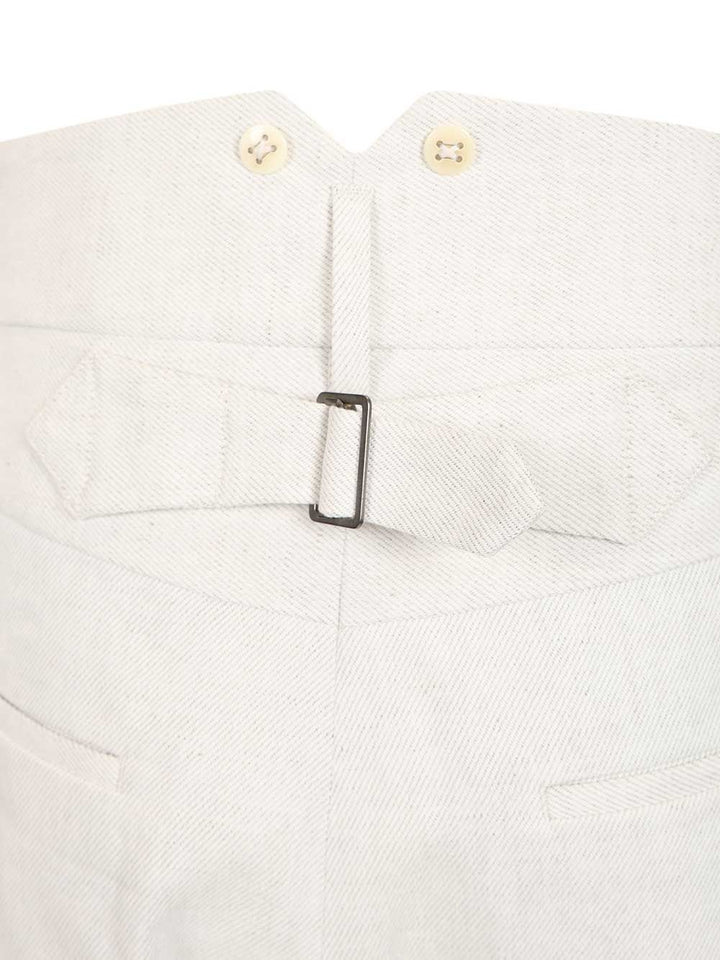 Vivienne Westwood Buckle Back Pants Trousers - Bianco | 7f7ebf3272c487ea6154efc4a1b7202666331de7