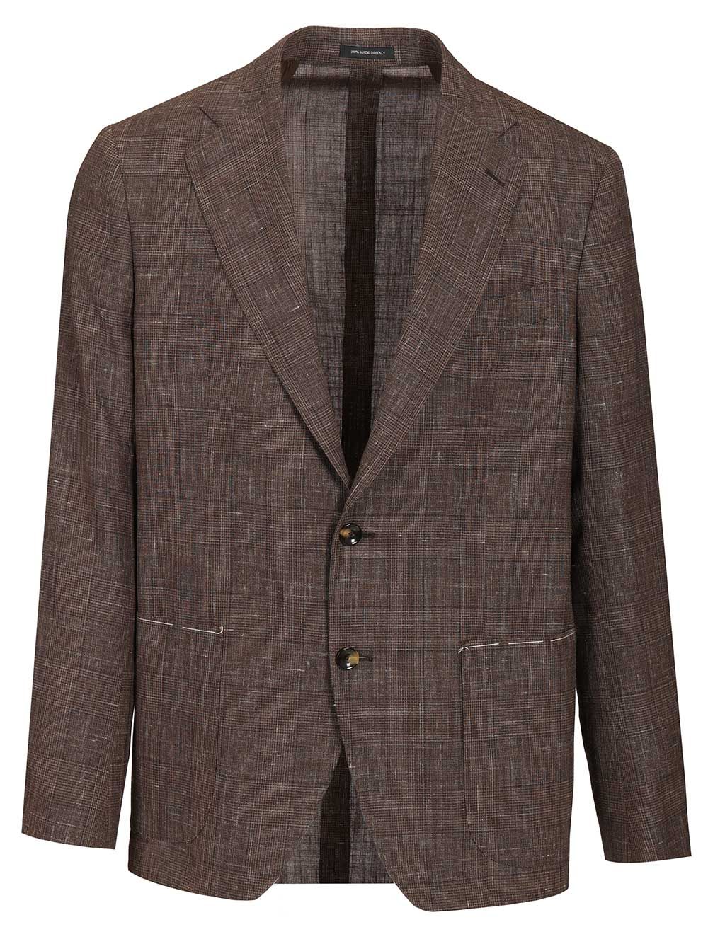 Al Duca D'Aosta Unlined Prince Of Wales Jacket Giacche - Marrone | c10ee2813baef33051540038fd83909976420049