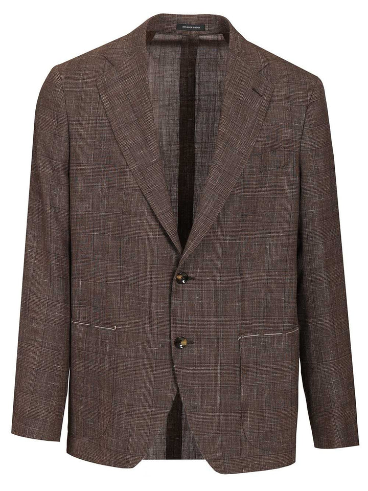 Al Duca D'Aosta Unlined Prince Of Wales Jacket Giacche - Marrone | c10ee2813baef33051540038fd83909976420049