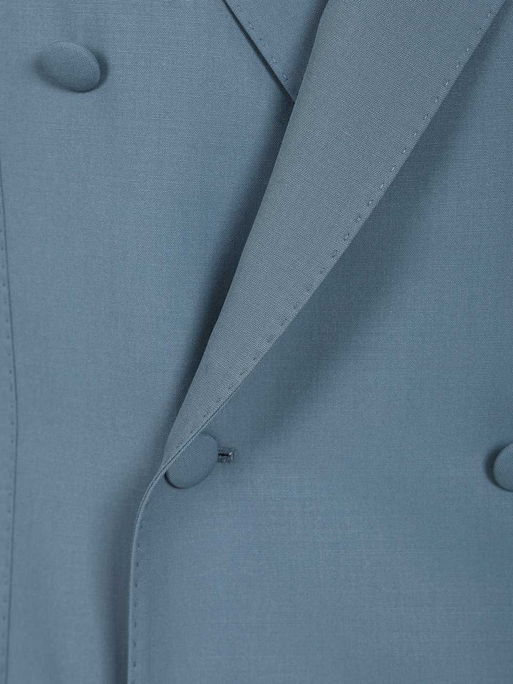 Dolce & Gabbana Double-Breasted Wool Poplin Jacket Giacche - Light blue | d778d95f4433e37c217d847abe0980c5f8c0e4ff