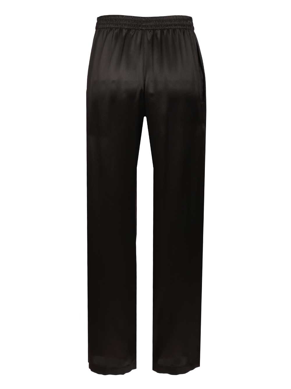 Saint Laurent Silk Satin Trousers - Nero | c432bea538274183f80be010116d9de2ff7391dc