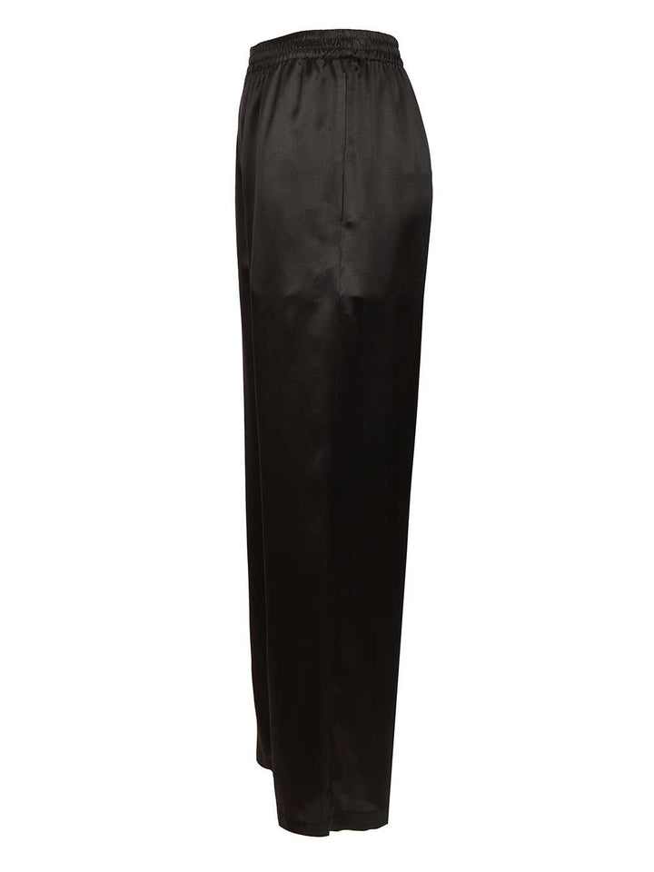 Saint Laurent Silk Satin Trousers - Nero | 045d7fe142aa59f5084f1955995edaa96efcef4f