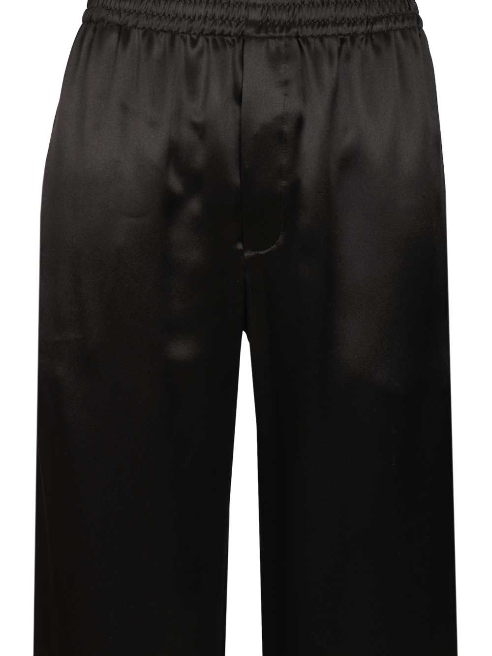 Saint Laurent Silk Satin Trousers - Nero | 81f1294d3dcfe9e181b6317621b7444d50424ede