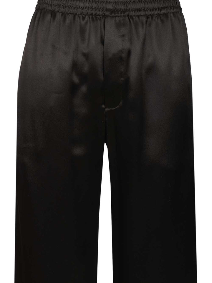 Saint Laurent Silk Satin Trousers - Nero | 81f1294d3dcfe9e181b6317621b7444d50424ede