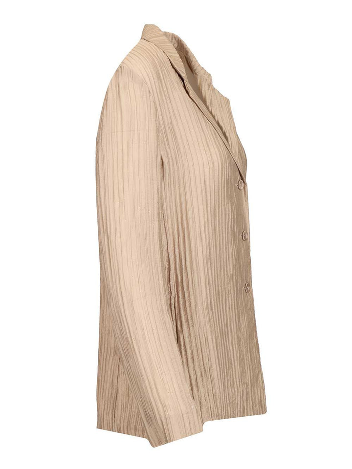 Emporio Armani Taffeta Blazer Giacche - Beige | 4858c852ded2e8af59a1c32c63b1372f6f39d8d9