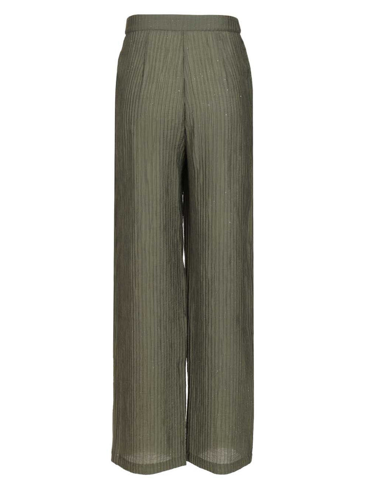 Emporio Armani Textured Lurex Taffeta Trousers - Verde | 37cbb5d6d783e81ded7343ed4382beff1bf6398a