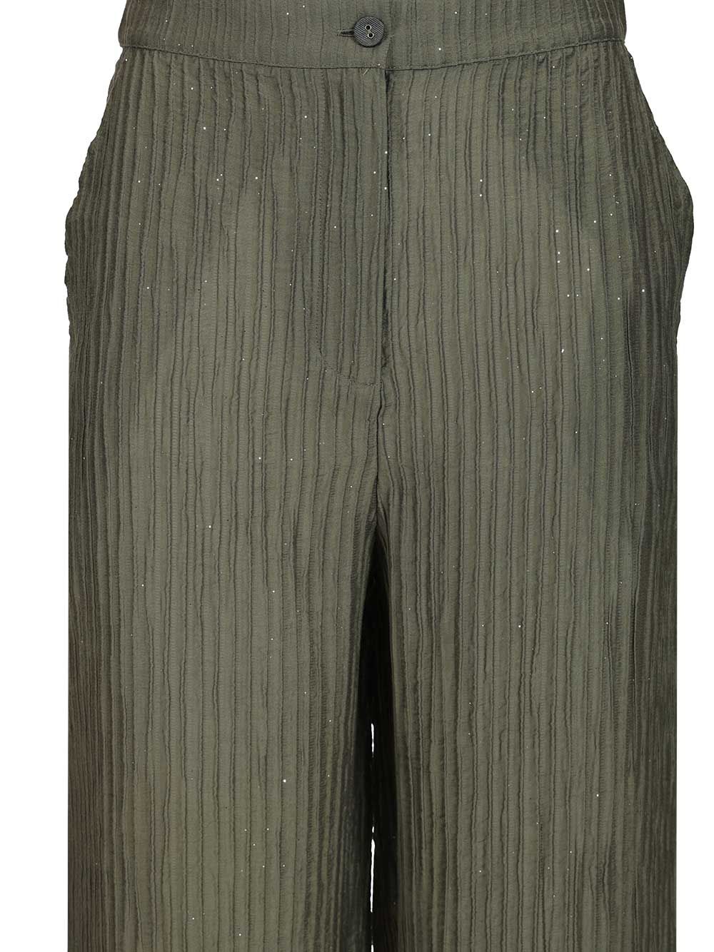 Emporio Armani Textured Lurex Taffeta Trousers - Verde | 101f936656f5b784e43ef73a3d68af77326cdcd0