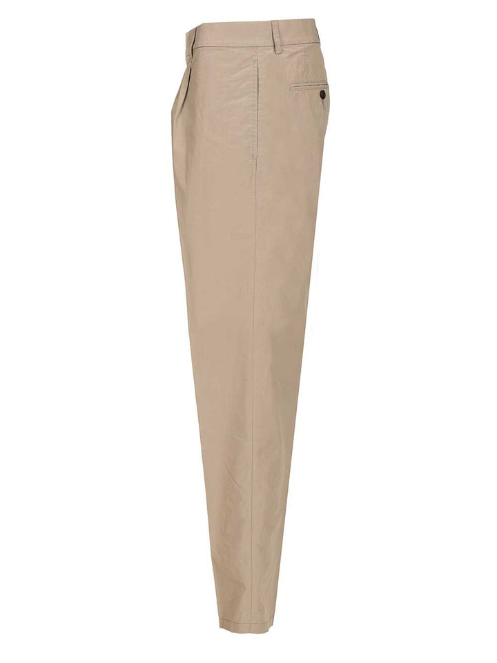 Emporio Armani Classic Cotton Poplin Trousers - Beige | 206a73241c4e21f43c03237ceada94631e694bf3