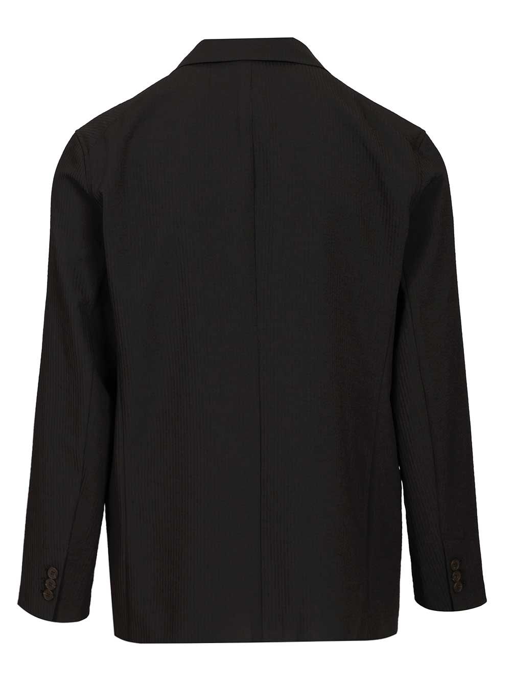 Emporio Armani Single-Breasted Jacket In Technical Seersucker Fabric Giacche - Nero | 68f91d2b6fb178713fdd537d0eb58a725fb1e0c1