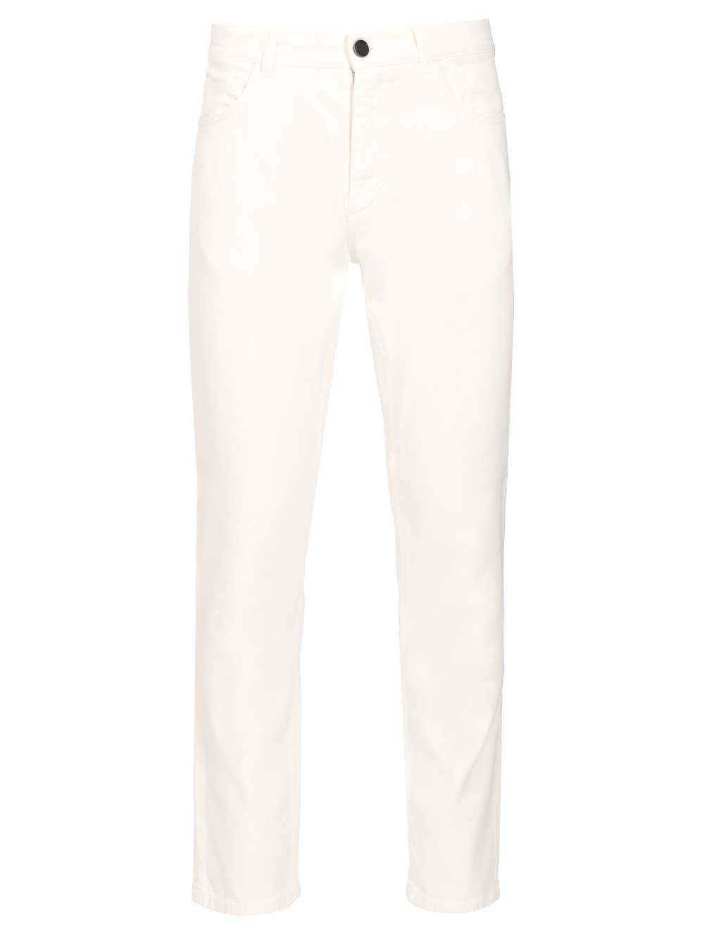 Ermenegildo Zegna Roccia Trousers In Linen And Cotton Jeans - Bianco | 9b76f632fa08d667a1581c92d8e32c3ad6399cf7