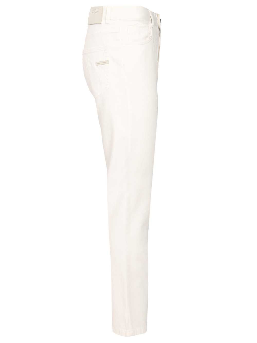 Ermenegildo Zegna Roccia Trousers In Linen And Cotton Jeans - Bianco | 49e8df8da8bb1dd2eb5da18349bdb4a325f9b2b6