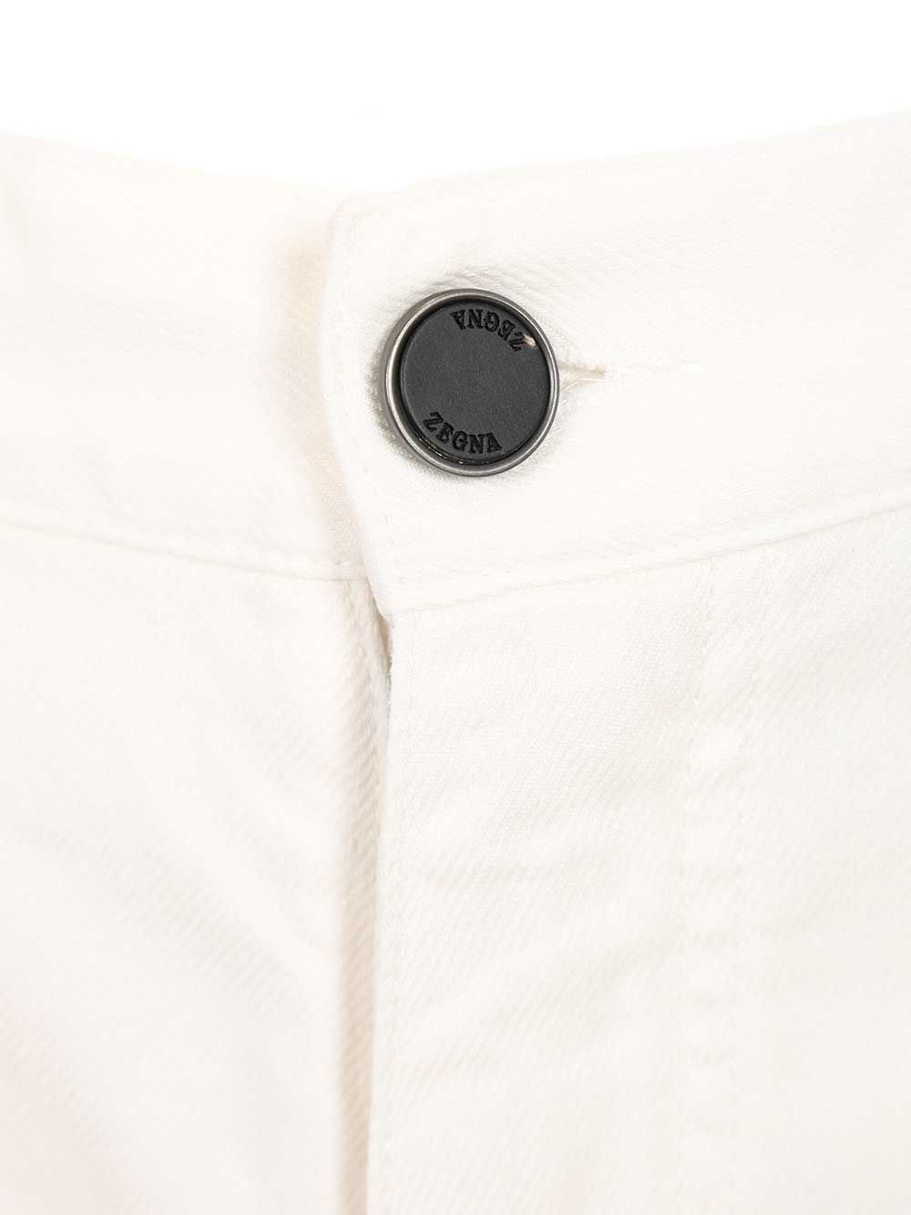 Ermenegildo Zegna Roccia Trousers In Linen And Cotton Jeans - Bianco | 3219328a3910ba6bd48387f3f2a355448c215ccc