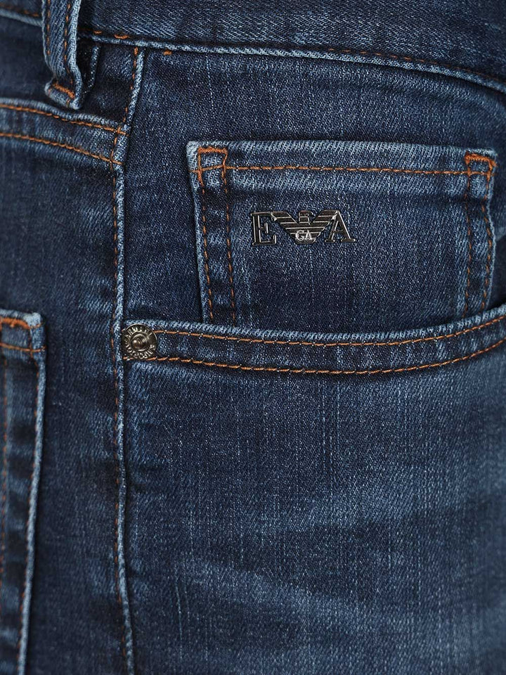 Emporio Armani Straight Denim Light Cotton Jeans - Blu | b4c8a525bfa51704dd9b438530ef037cb0e69eeb