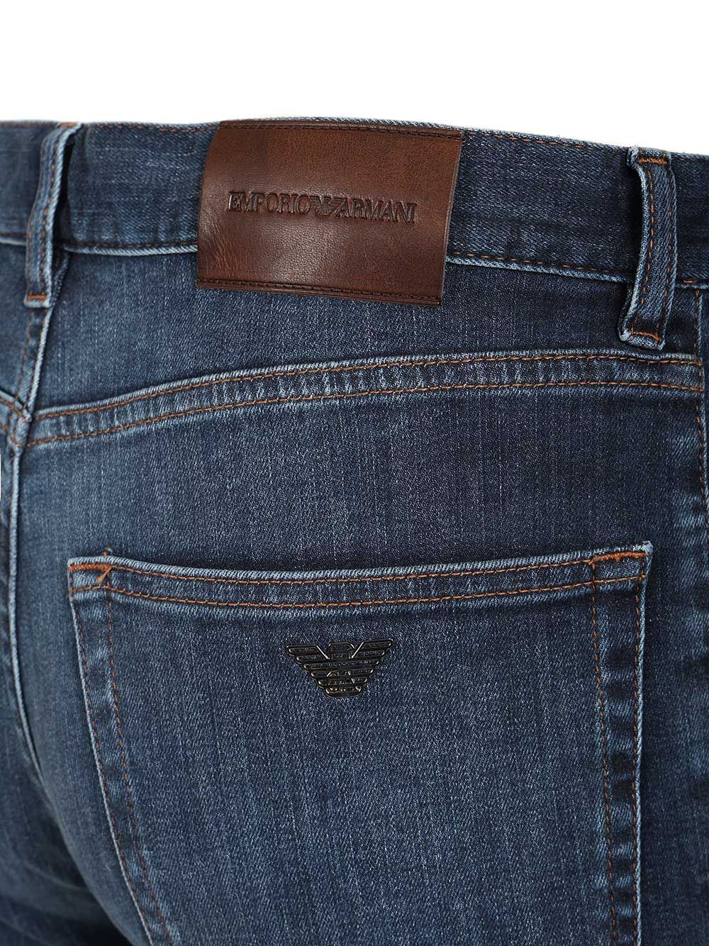 Emporio Armani Straight Denim Light Cotton Jeans - Blu | 0d683dfe8ec834d721968a302babd925ca1d6749