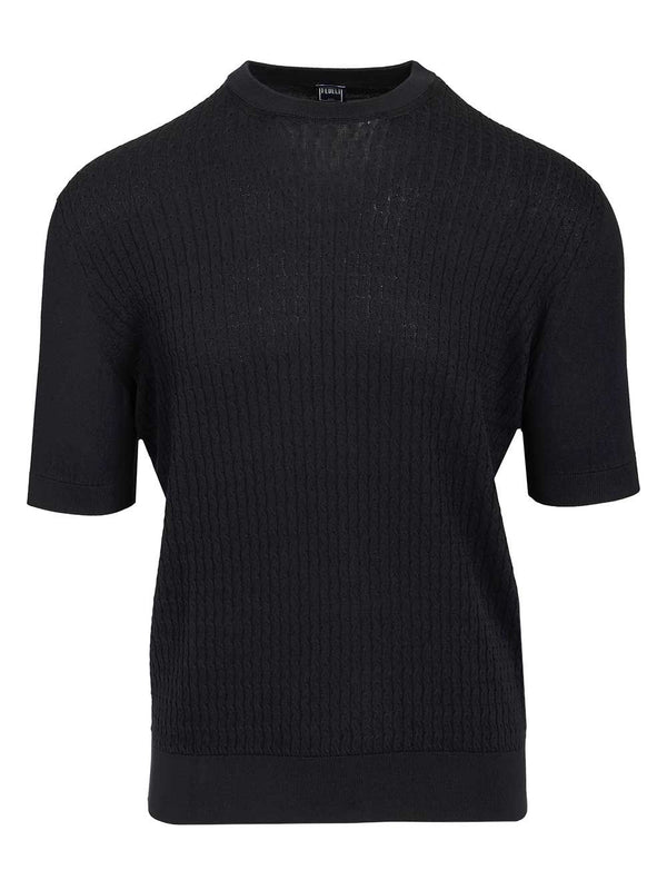 Ribbed T-Shirt Knitwear Blu