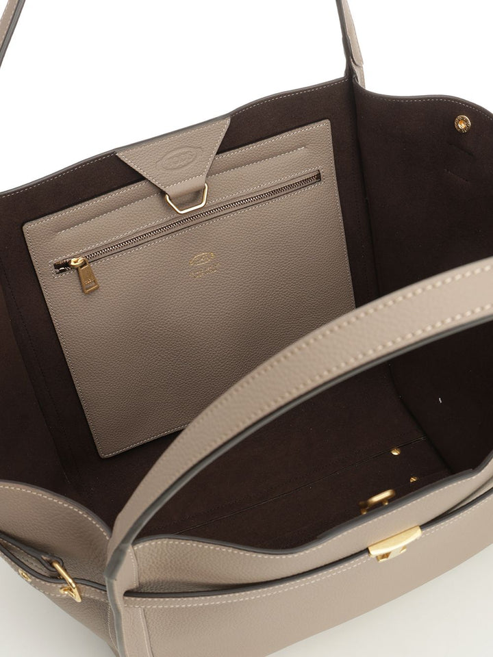 Tod'S Leather Shopping Bag Handbags - Beige | be2aa572d4c7d58c3e8b09dcc90dd2df89540204