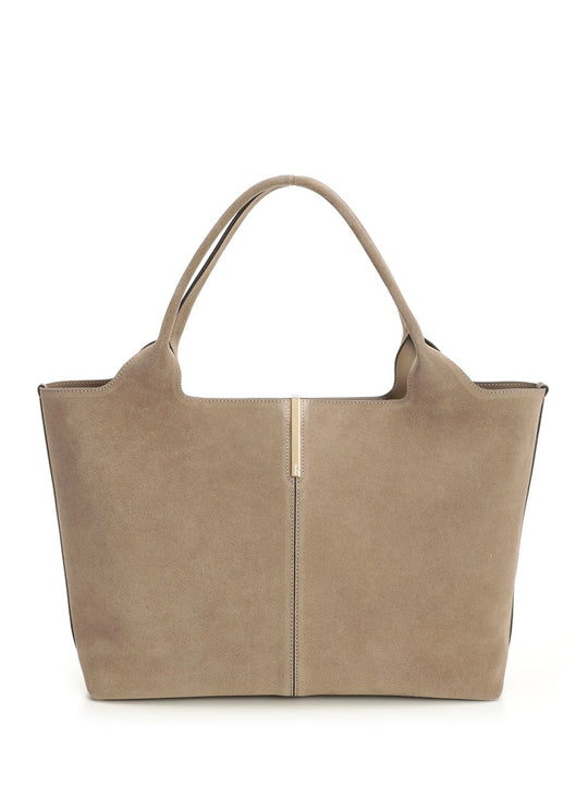 Suede Shopping Bag Handbags Beige
